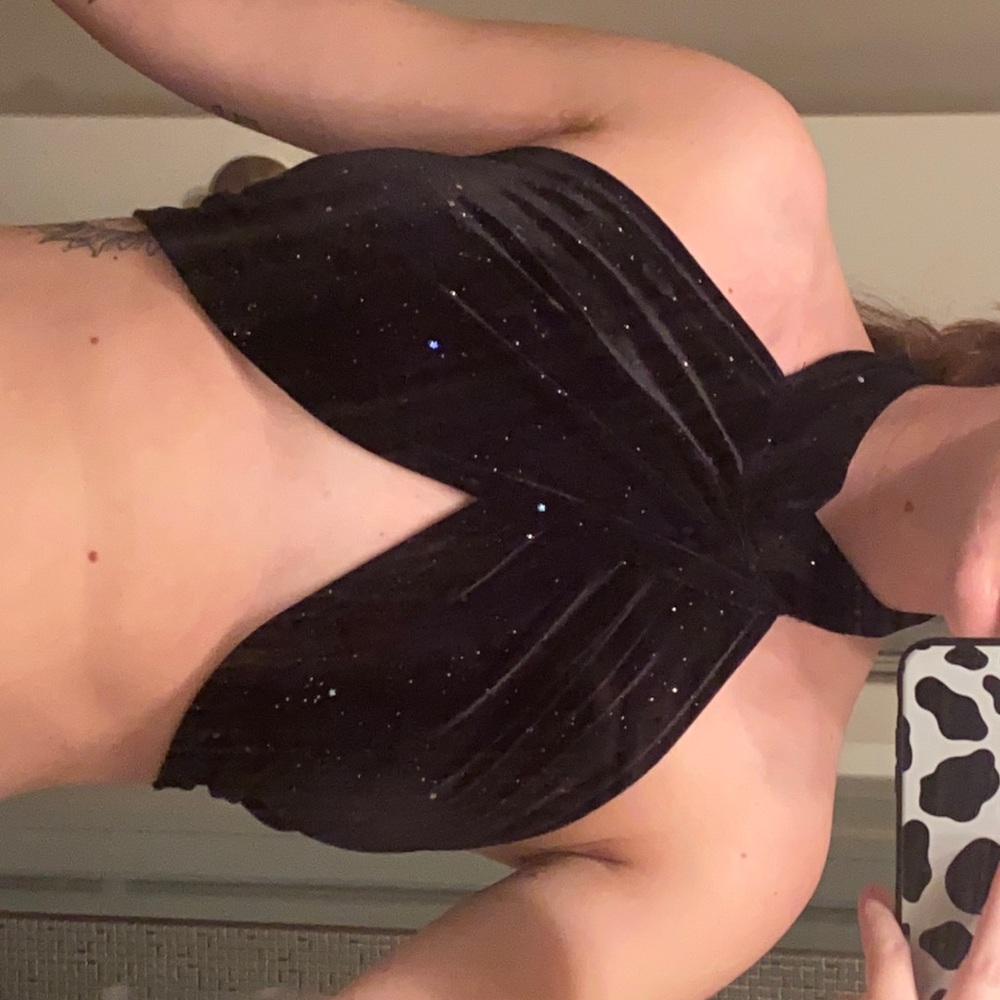 Black Wrap Crop Top